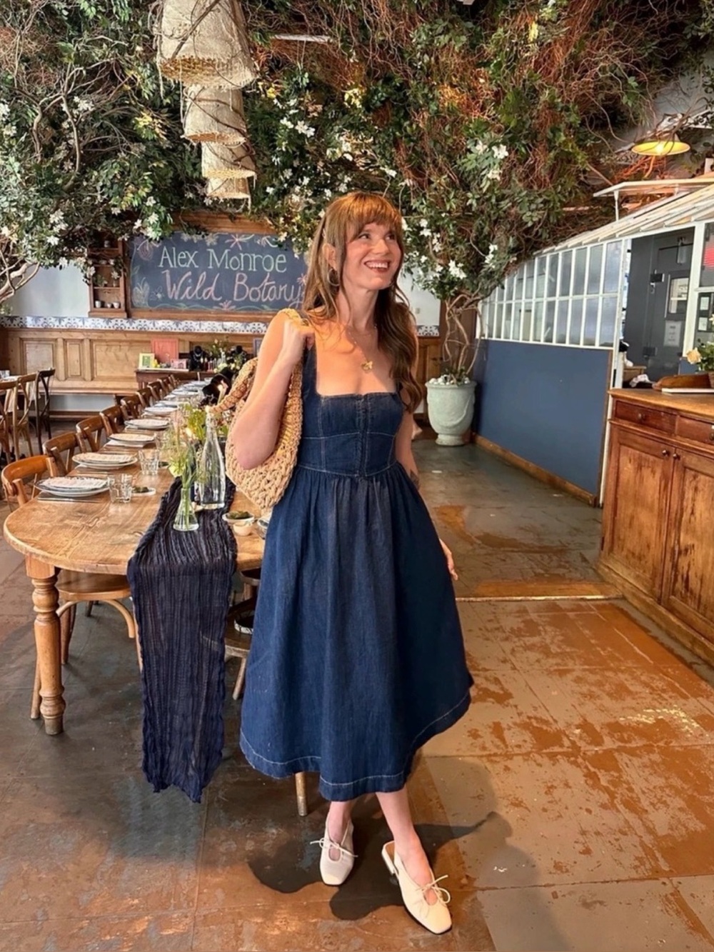 Reformation Tagliatelle Denim Midi Dress - Picture 10 of 11